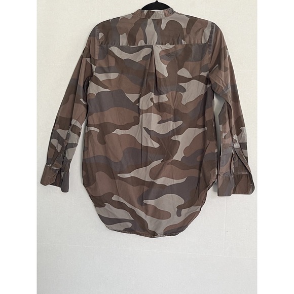 Madewell The Perfect Tunic Camo Cotton Women's Blouse Long Sleeve Shirt Size S - Picture 3 of 8